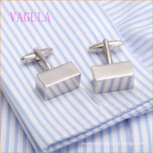 VAGULA New Arrival Rhodium Plated Smooth Square Shirt Cuffs